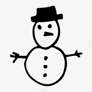 冬天的雪人雪人冬天手绘雪人图标图标