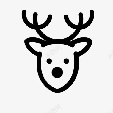 麋鹿驯鹿动物圣诞节图标图标