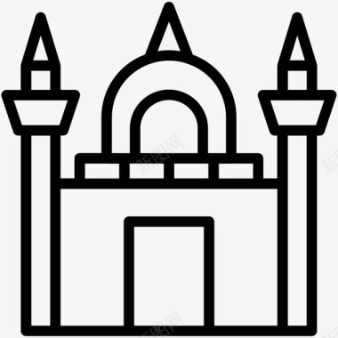 筑清真寺建筑伊斯兰建筑图标图标