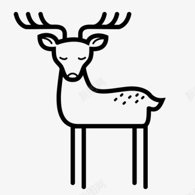 驯鹿卡通圣诞节图标图标