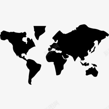 物流世界地图形状全球物流图标图标