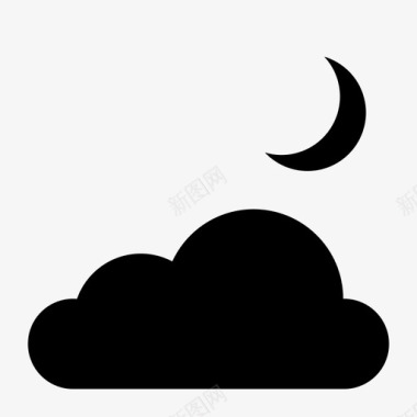 月亮云云天空图标图标
