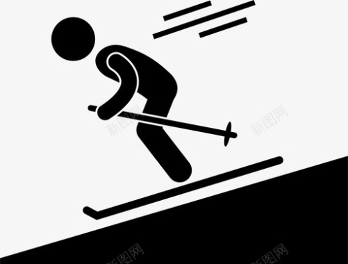 滑雪人玩图标图标