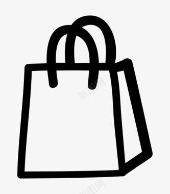 购物袋手绘电子商务图标图标