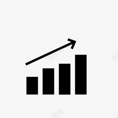 硬币递增图表图表直方图递增图图标图标