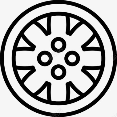 汽车轮廓汽车轮辋零件汽车图标图标