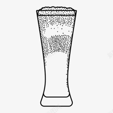 啤酒杯酒精碳酸化图标图标
