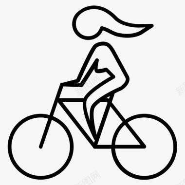 自行车女自行车手自行车女孩图标图标