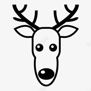 驯鹿圣诞节雪图标图标