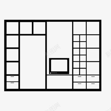 黑白照片架娱乐中心家具客厅图标图标
