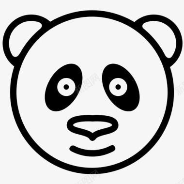 动物头熊猫脸动物熊图标图标