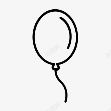 卡通生日气球派对气球生日图标图标