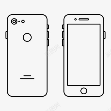 苹果7黑色手机iphone7手机屏幕图标图标