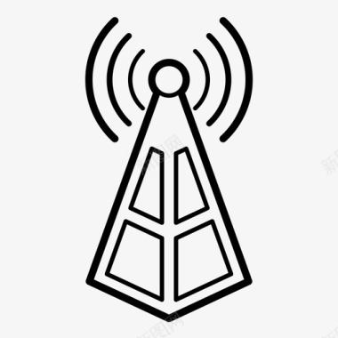 信号标识信号塔天线广播图标图标