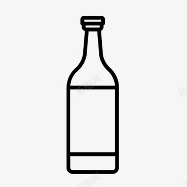 瓶子酒精苹果酒图标图标
