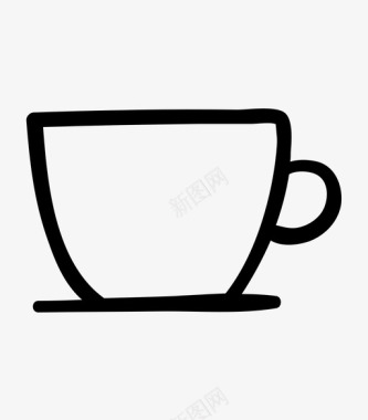 咖啡杯杯子手绘图标图标