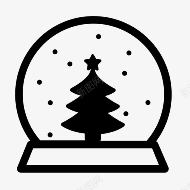 冬天雪地雪球圣诞树冬天图标图标