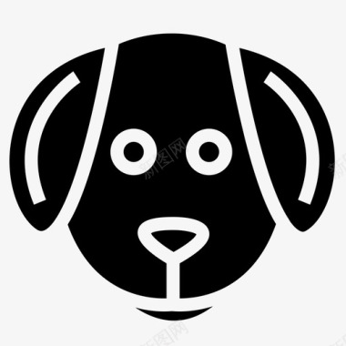 哈士奇狗狗脸动物头图标图标