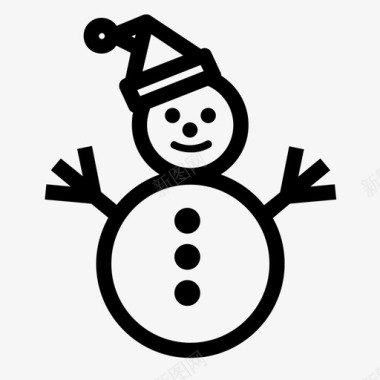 雪人圣诞玩偶乐趣图标图标