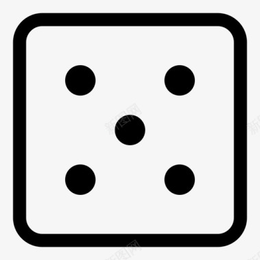 白色骰子5游戏图标图标