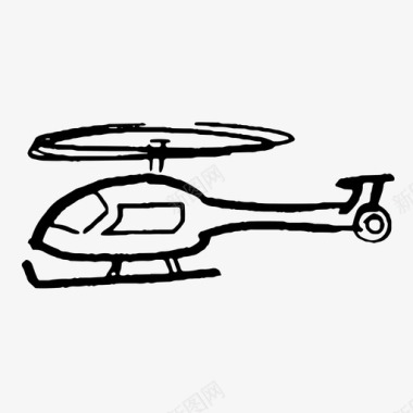 直升机飞行松散涂鸦图标图标