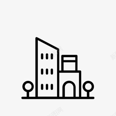 建筑与城市城市建筑物郊区图标图标