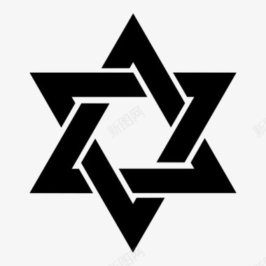 大卫之星六边形以色列图标图标