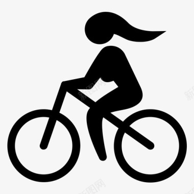 女自行车手自行车女孩图标图标