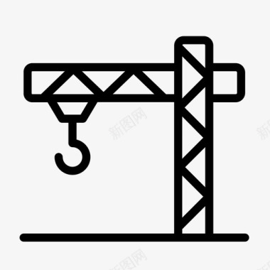 项目流程图起重机建造施工图标图标