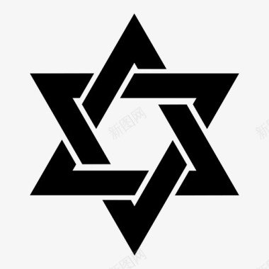 六边形大卫之星六边形以色列图标图标