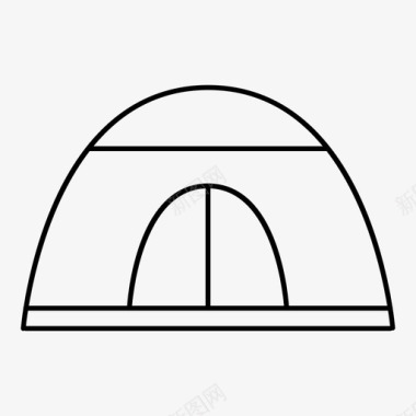 山顶冰屋帐篷营地野营图标图标