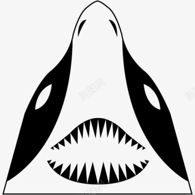 鲨鱼危险大海图标图标