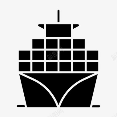货船货船商业集装箱图标图标