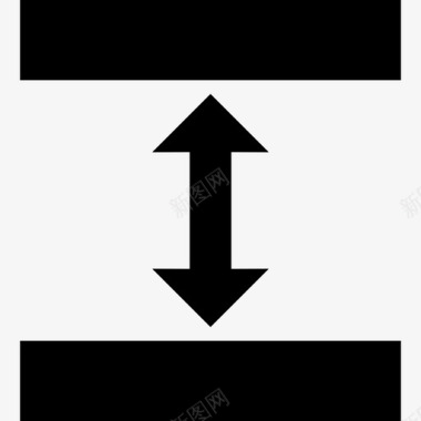 两个水平条之间的双上下箭头箭头仪表板图标图标