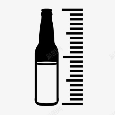 量度酒精含量酒瓶量度图标图标