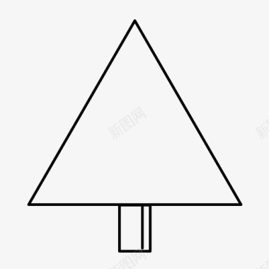 三角树树叶自然图标图标