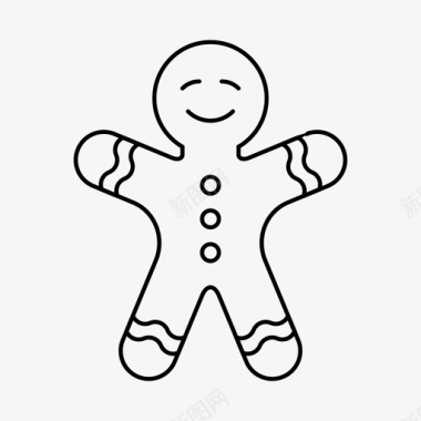 冬天的雪人姜人圣诞节饼干图标图标