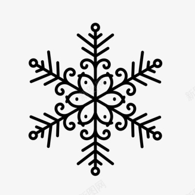 冬天的标志雪花圣诞节冰冻图标图标