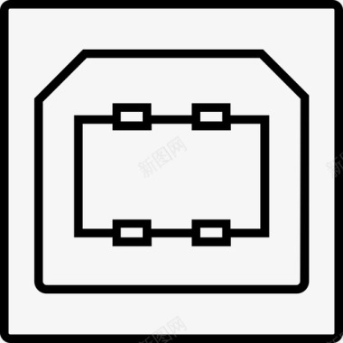 矢量连接器usbb型连接器电缆连接图标图标