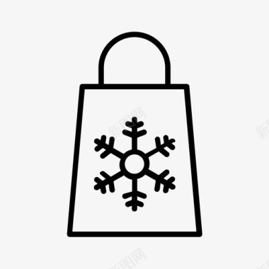 冬天圣诞帽圣诞购物购物袋冬天图标图标