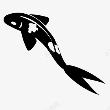 黑色波形锦鲤动物黑色图标图标