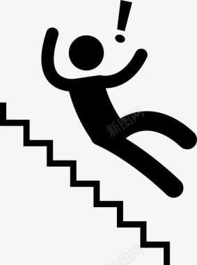 楼梯从楼梯上摔下来事故人图标图标
