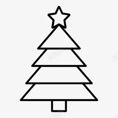 圣诞树假日冬天图标图标
