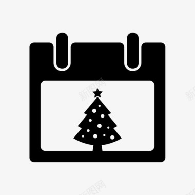 圣诞节日历圣诞树图标图标