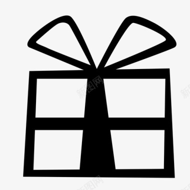 礼品盒圣诞节包装图标图标