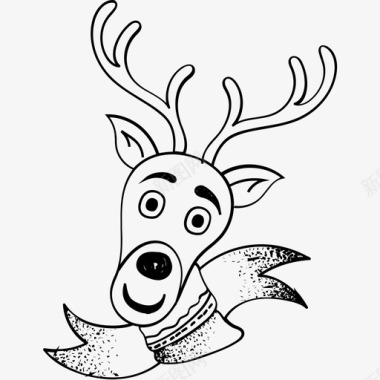 麋鹿驯鹿头动物头圣诞驯鹿图标图标