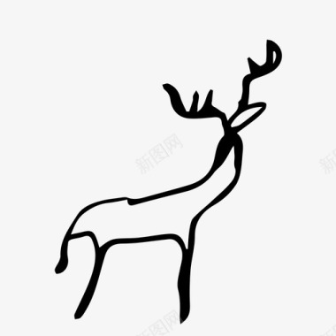 麋鹿鹿动物涂鸦图标图标