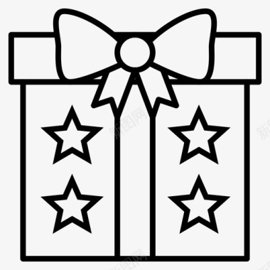 圣诞节麋鹿礼物包盒子图标图标