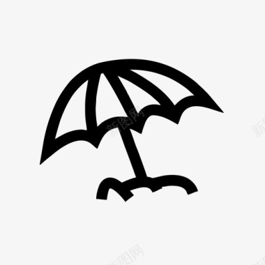 遮阳伞伞阳伞沙滩图标图标