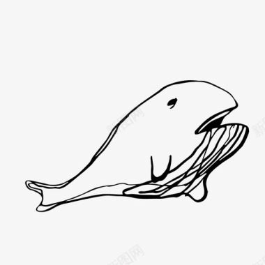 鲸鱼动物涂鸦图标图标
